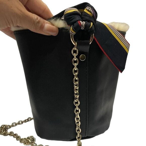 Zara Faux Leather Shearling Chain Purse - Picture 3 of 11